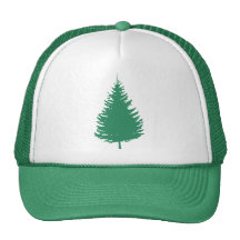 Green Evergreen Tree Trucker Hat