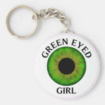 Green Eyed Girl Keychain