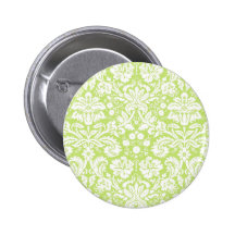 Green fancy damask pattern button