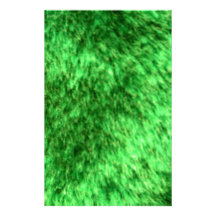 Green Faux Fur Customized Stationery