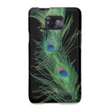 Green Feathers with Black Samsung Galaxy S2 Cover