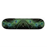 Green Feathers with Black Skate Deck