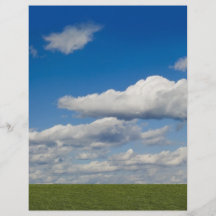 green filed, blue sky, white cloud personalised flyer