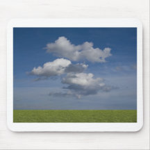 green filed, blue sky, white cloud mousemat
