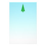 Green Fir Tree. On Blue - White. Christmas. Personalised Stationery
