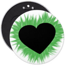 Green Flame Heart Buttons