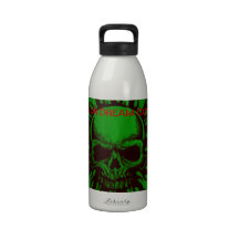 GREEN FLAMING SKULL Liberty Bottle Drinking Bottle
