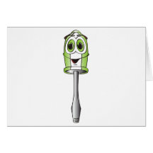 Green Flathead Screwdriver Greeting Card