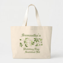 Green Floral Butterfly Wedding Day Survival Kit Canvas Bags