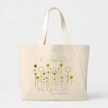 Green Floral Dot Wedding Day Survival Kit Bag