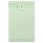 Green Floral Monogram Initial Stationery stationery