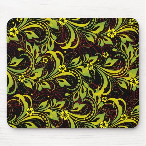 green floral pattern mouse mats