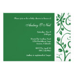 Green Floral Vine Baby Shower Invitation