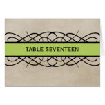Green Flourish Border Table Number Card