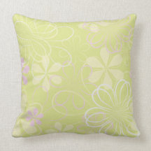 Green Flower Design Pillow