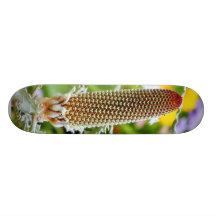 Green Flowers Buds Skate Boards