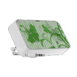 Green Flowers on Stripes Speaker System