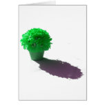 Green Flowers White Bucket and Shadow Card