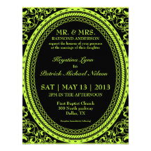 Green Fluorescent / Neon Wedding Invitations
