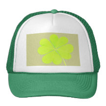 Green Four Leaf Clover Trucker Hats