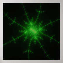 Green Fractal Web Poster