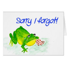 Green Frog Belated Birthday Card