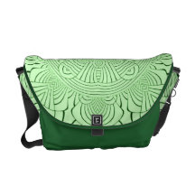 Green Geometric Pattern Rickshaw Messenger Bag