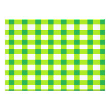 Green Gingham Invitation