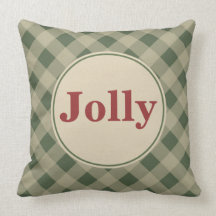 Green Gingham Jolly Pillow