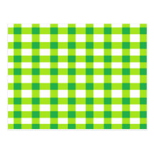 Green Gingham Post Card