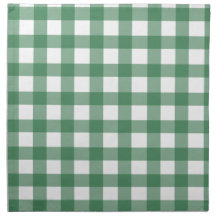 Green Gingham Printed Napkins