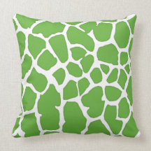green giraffe skin throw pillow