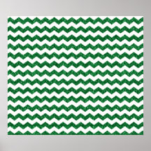 Green glitter chevrons poster