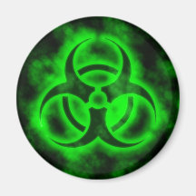 Green Glow Biohazard Symbol Magnet