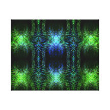 Green Glow Snake Skin Gallery Wrapped Canvas
