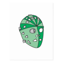 Green Goalie Mask Post Card