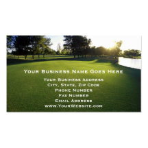 Green Golf Course at Dawn Business Card Template
