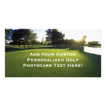 Green Golf Course at Dawn Photo Card Template