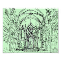 Green gothic Orensanz drawing Art Photo
