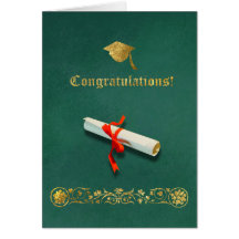 Green Graduation Card