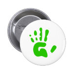 Green Hand Print Pin