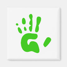 Green Hand Print Refrigerator Magnet