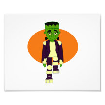 Green head monster orange behind photo print
