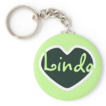 green heart name keychain keychains