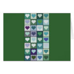Green Heart Squares Greeting Card