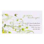 Green Hibiscus Swirls & Swallows Profile Card Business Card Templates