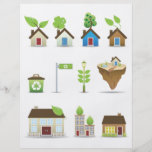 Green House Vector Icons.ai Full Color Flyer