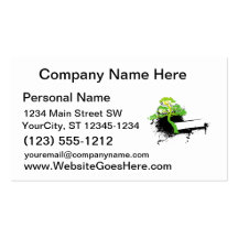Green informal tree black splotch business card