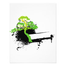Green informal tree black splotch invitation