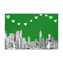 green ink NYC Stretched Canvas Print